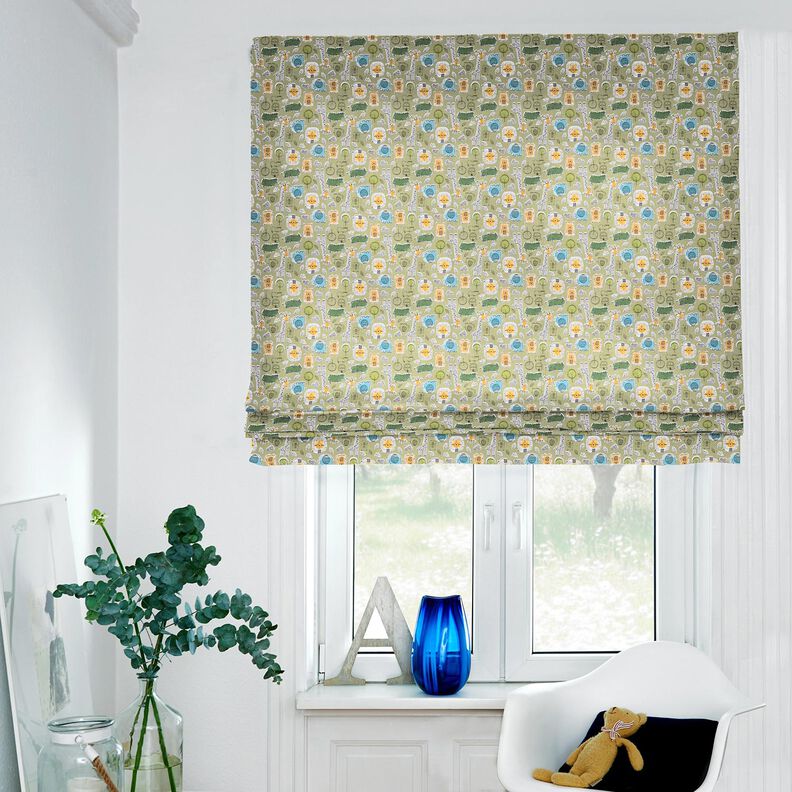 Tissu en coton Cretonne Animaux de safari – olive clair, image number 6