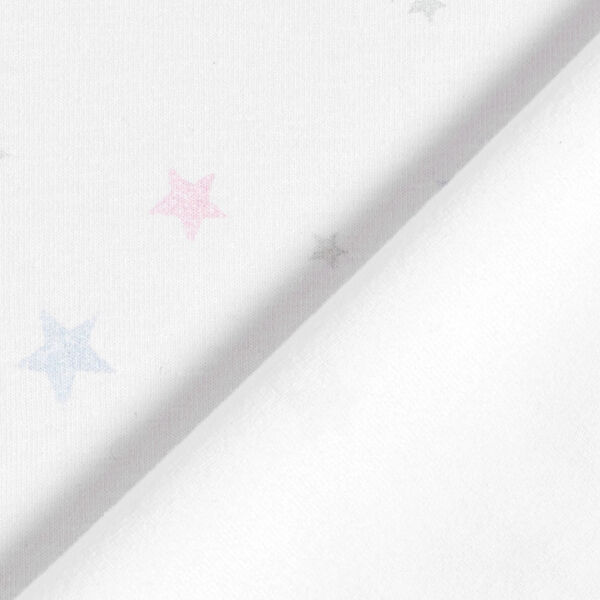 GOTS Jersey coton Etoiles aspect impression au tampon | Tula – blanc,  image number 4