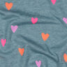 Jersey coton Cœurs en néon | by Poppy – bleu pigeon/orange néon,  thumbnail number 2