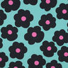 Popeline coton Big Flower | Nerida Hansen – turquoise clair/noir,  thumbnail number 1