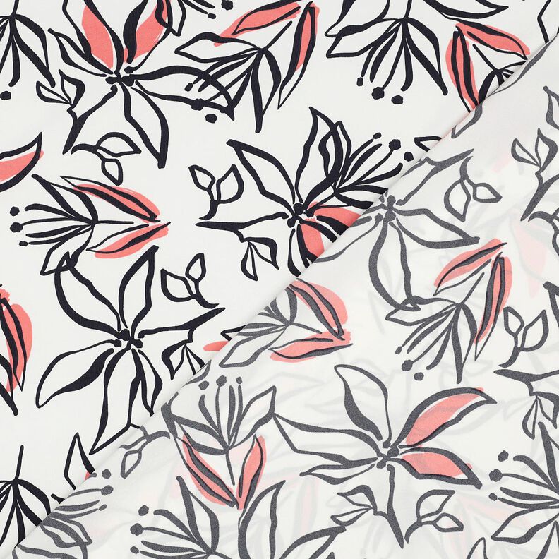 Tissu stretch léger lys abstraits – blanc/homard, image number 4
