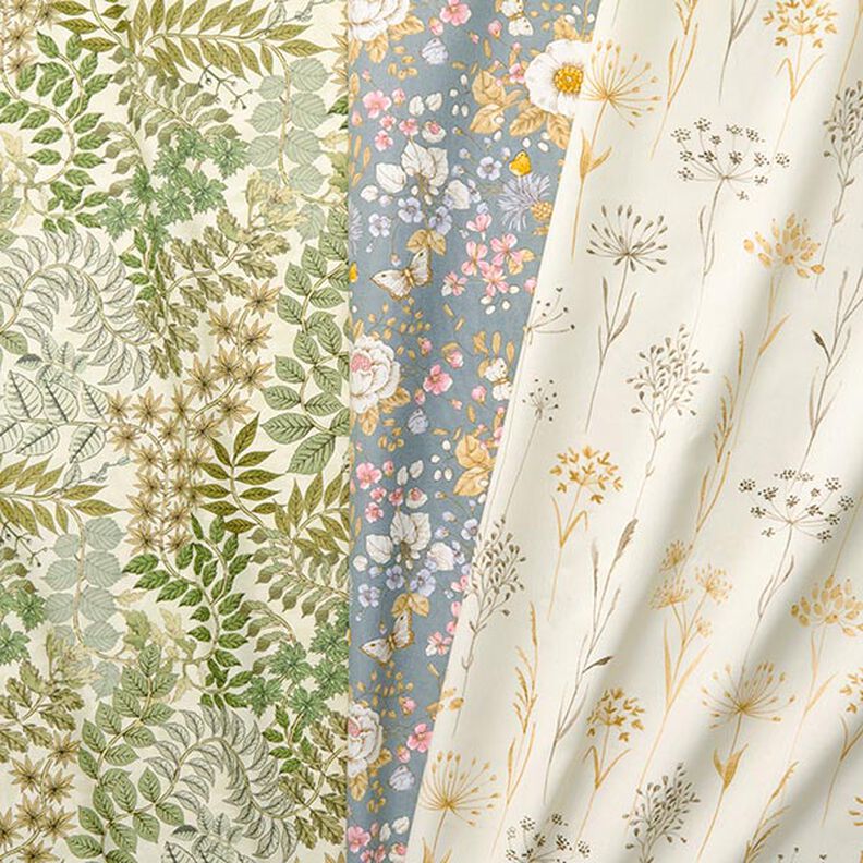 Tissu de décoration Semi-panama Fleurs séchées – beige clair, image number 5