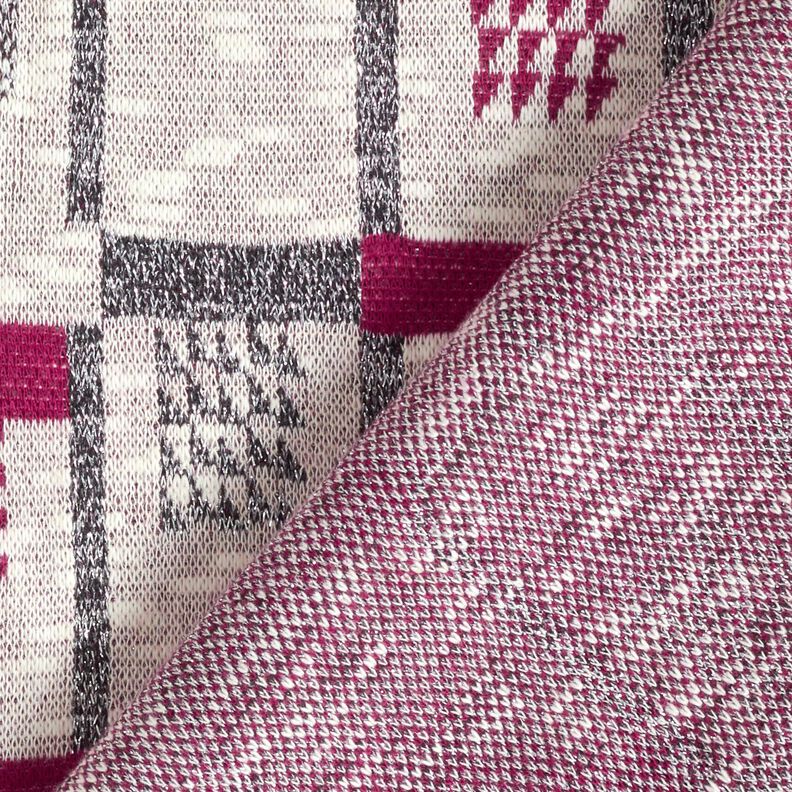 Tissu tricoté à motif pailleté graphique – baies/blanc,  image number 5