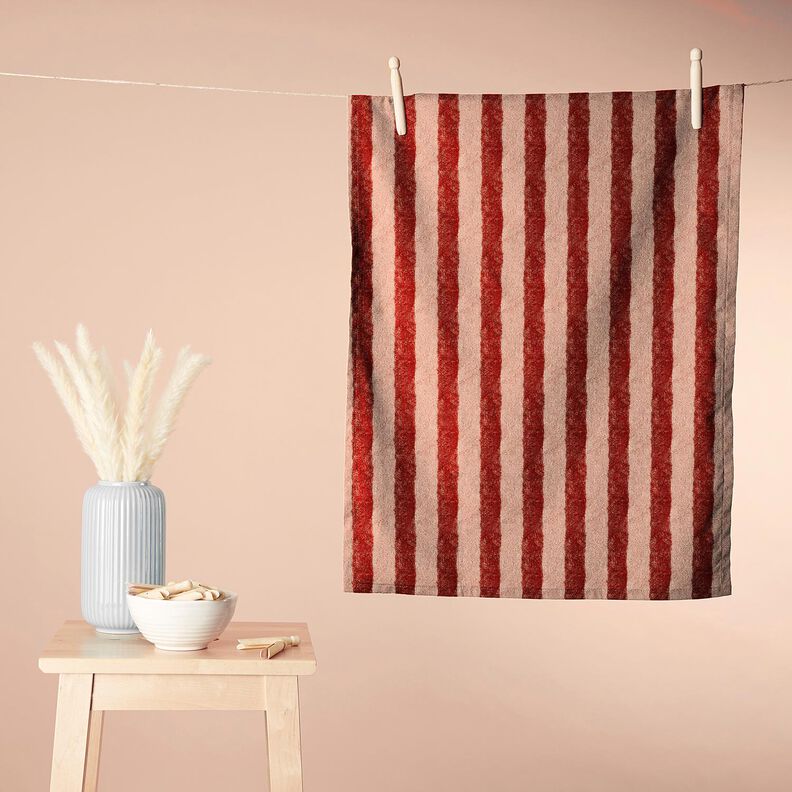 Tissu éponge Bambou Larges rayures – rouge/homard,  image number 7