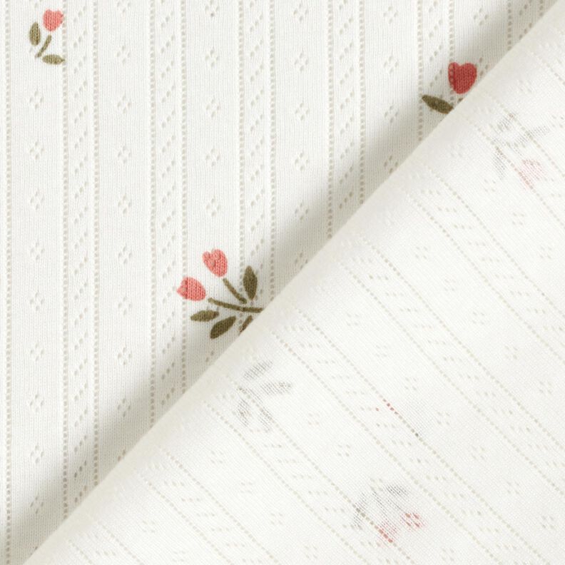 Ajour Jersey coton Tulipes – ivoire, image number 4
