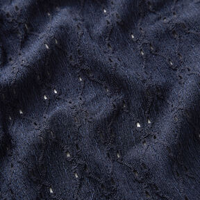 Jersey Krinkel à broderie anglaise – bleu nuit, 