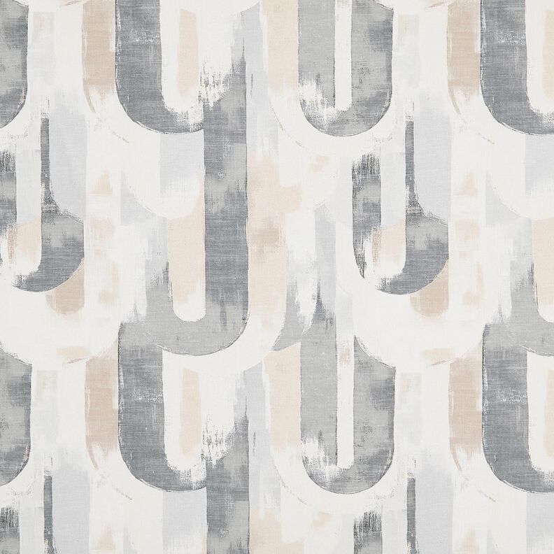 Tissu de d&eacute;coration Semi-panama arcs artistiques &ndash; beige clair/gris,  image number 1