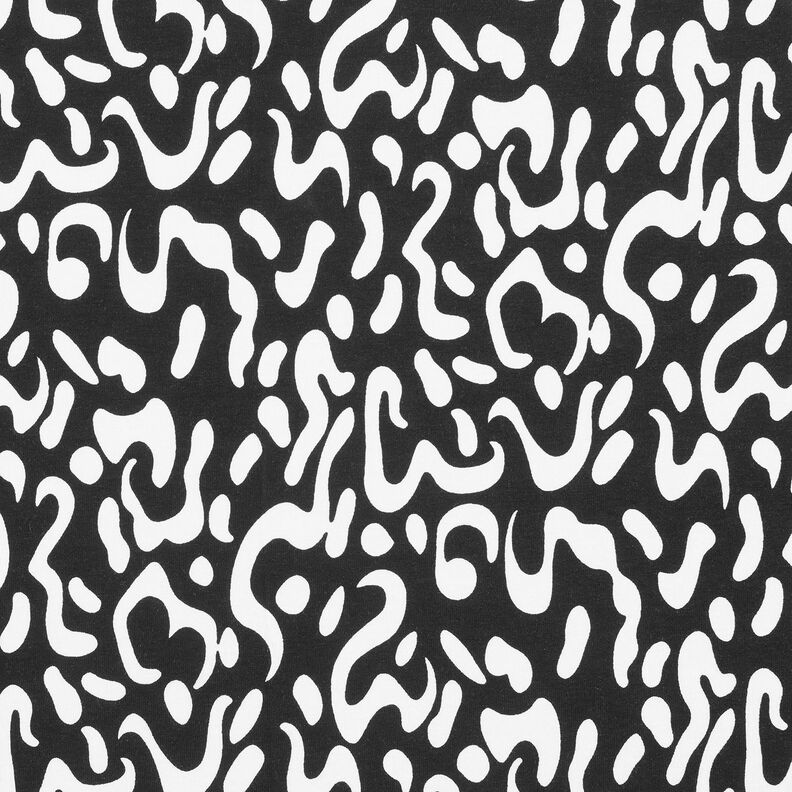 Jersey viscose Motif léopard abstrait – noir/blanc, image number 7