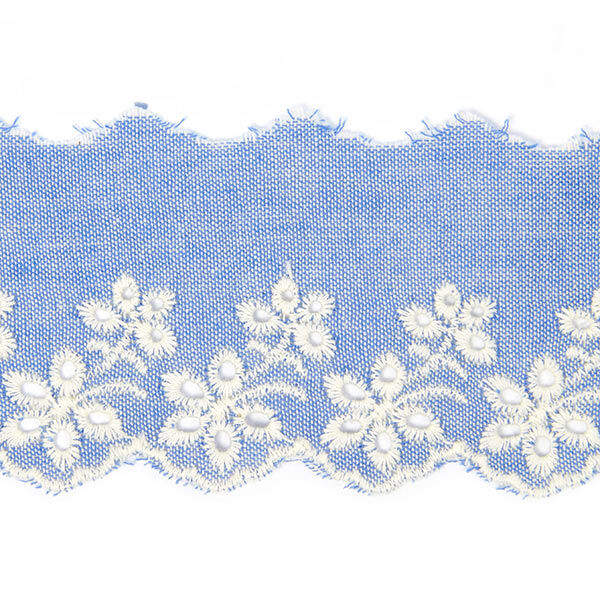 Feston broderie jeans (55 mm) 4 – bleu clair,  image number 1