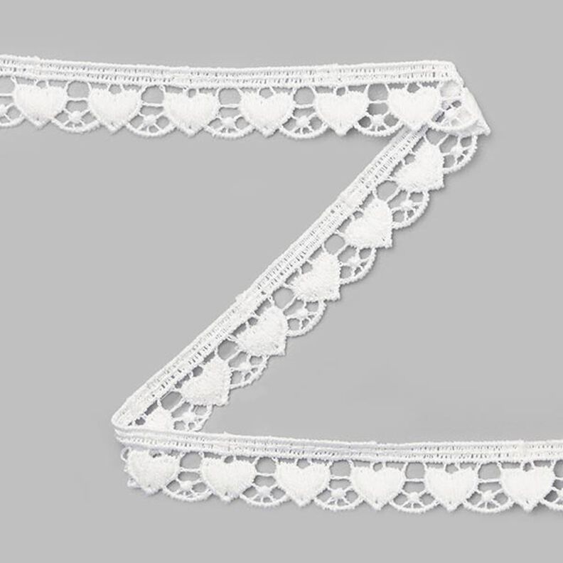 Dentelle dévorée Petits cœurs - blanc cassé,  image number 1