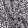 Tissu viscose Lignes ondulées abstraites – noir/blanc,  thumbnail number 3
