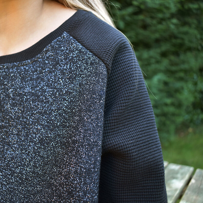 Mini Jersey de coton gaufré uni – noir, image number 7