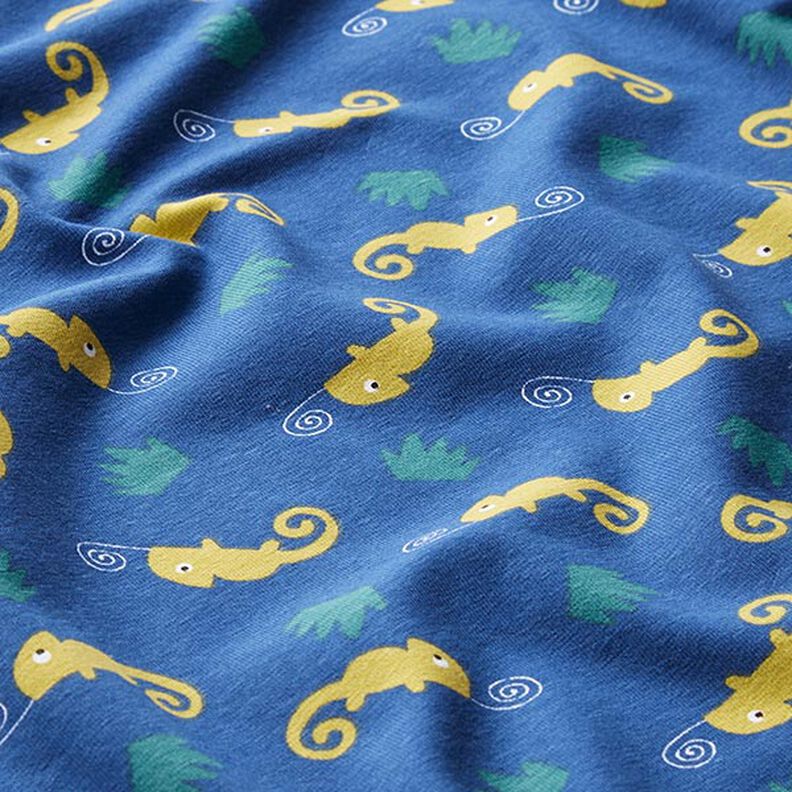 Jersey coton Caméléon – bleu jean/vert tilleul,  image number 2