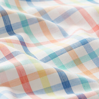 Batiste de coton fin carreaux tissés teints colorés – blanc, 