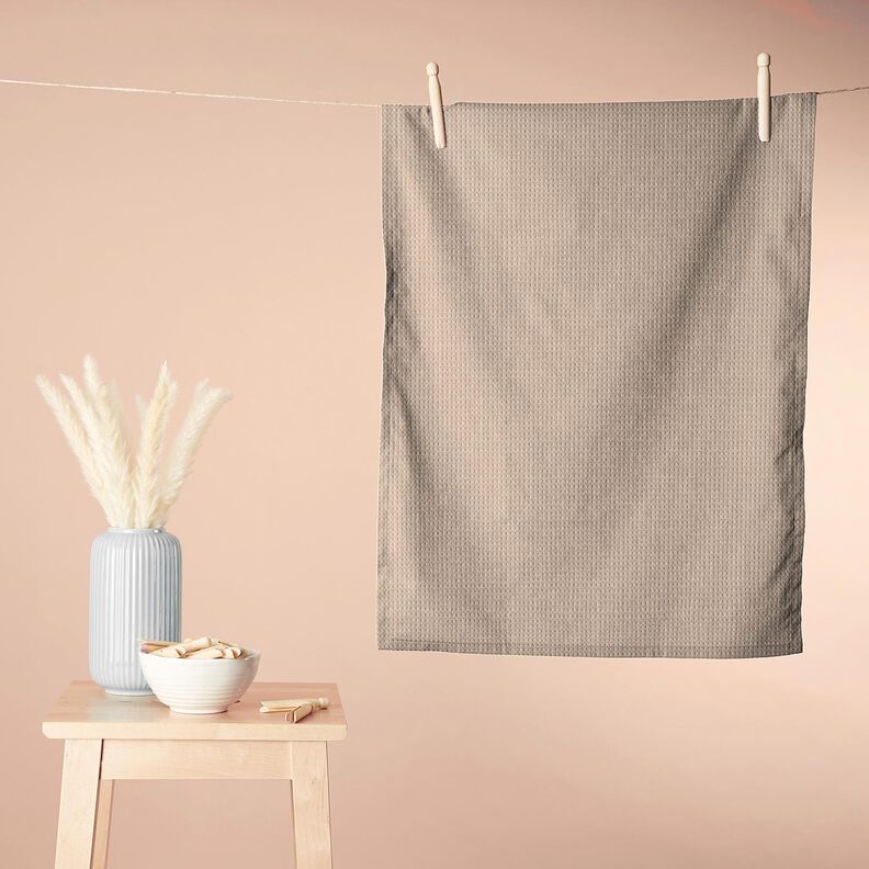 Tissu éponge/Nid d’abeille Uni – taupe clair,  image number 7