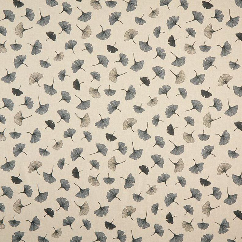 Tissu de décoration Semi-panama Feuilles de ginkgo – gris/nature,  image number 1