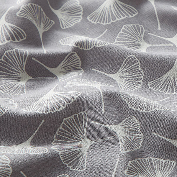Tissu en coton Cretonne  Ginkgo – gris,  image number 2
