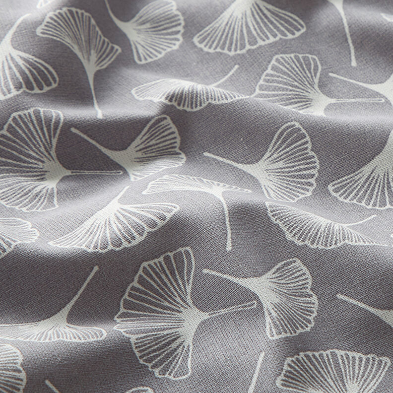 Tissu en coton Cretonne Ginkgo – gris, image number 2
