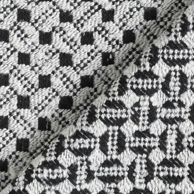 Tissu pour manteau petits carreaux – blanc/noir, image number 5