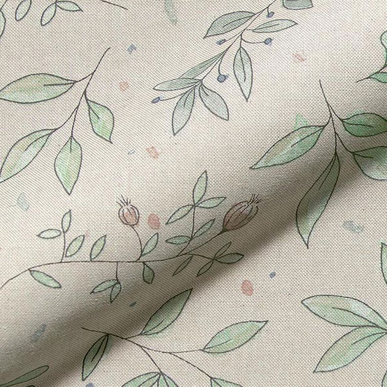 Tissu déco semi-panama Branches délicates – nature, image number 2