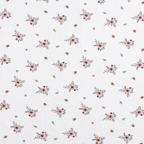 GOTS Jersey coton Fleurs éparses | Poppy Fabrics – blanc, 