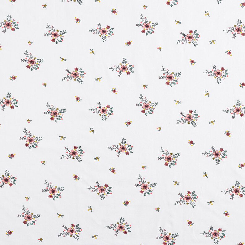 GOTS Jersey coton Fleurs éparses | Poppy Fabrics – blanc,  image number 1