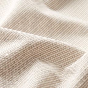 Tissu de décoration Canvas fines rayures recyclé – beige foncé, 