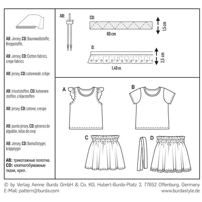 Bambins/Enfants Shirt /Jupe, Burda 9364,  image number 9