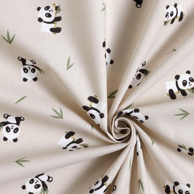 Tissu en coton Cretonne joli panda – nature, image number 3