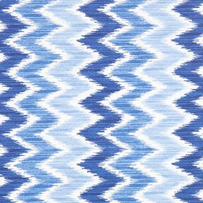 Coton enduit imprimé ikat – bleu/blanc, 