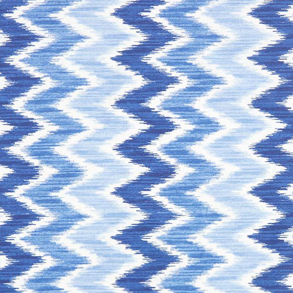 Coton enduit imprimé ikat – bleu/blanc,  image number 1