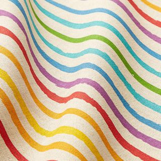 Tissu de décoration Semi-panama Rayures arc-en-ciel, 