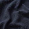 Tissu double gaze de coton broderie fleurs et branches – bleu marine,  thumbnail number 2