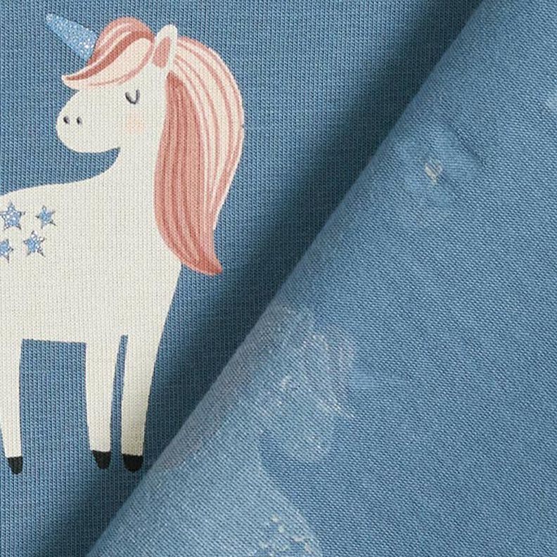 Jersey coton Jolies licornes scintillantes – gris bleu,  image number 5