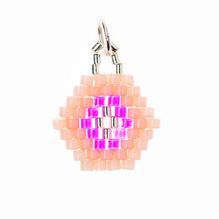 Pendentif Brick Stitch Hexagone [14 mm  x 16 mm] | Rico Design – rose, 