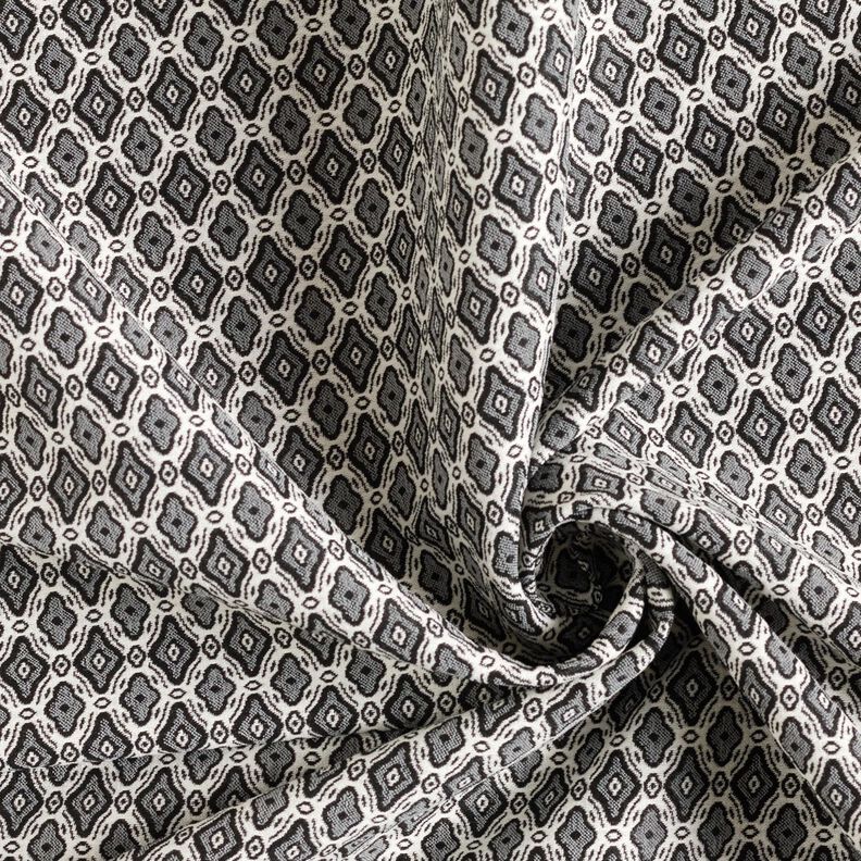 Stretch Jacquard Mélange viscose Losanges élégants – écru/gris,  image number 3