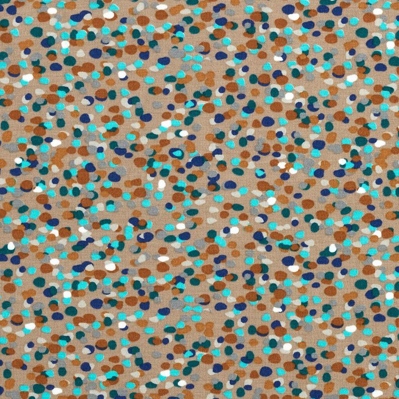 Jersey coton Confettis colorés – dune/sapin bleu,  image number 1