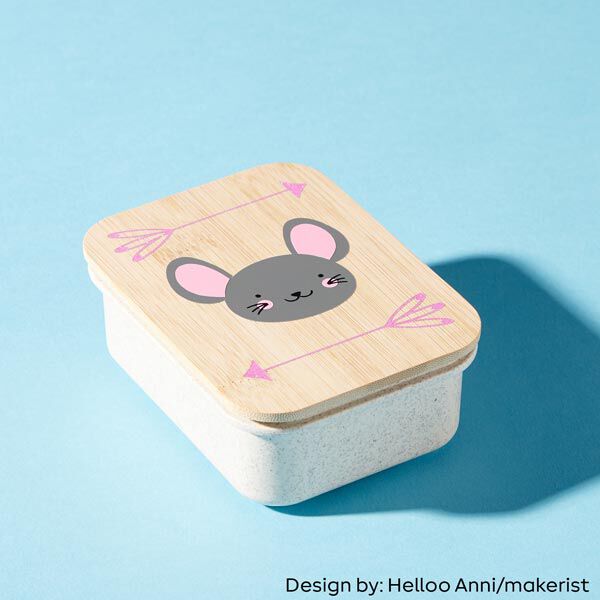 Boîte à collation en plastique bio avec couvercle en bois, image number 4