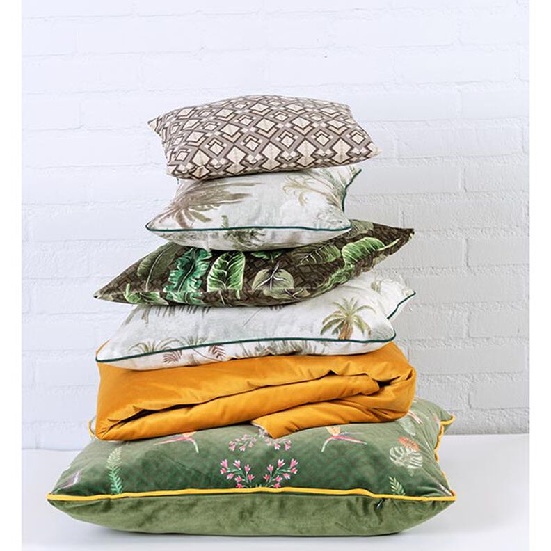 Tissu Palmiers velours Snake – vert foncé/gris, image number 5