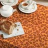 Tissu en coton Cretonne Fleurs sur rayures – jaune curry/pourpre,  thumbnail number 5