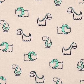 Flanelle coton Dinosaures effrontés | Poppy Fabrics – nature/vert émeraude, 