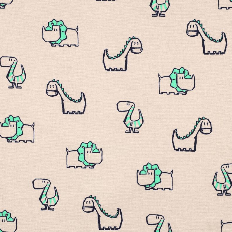 Flanelle coton Dinosaures effrontés | Poppy Fabrics – nature/vert émeraude, image number 1