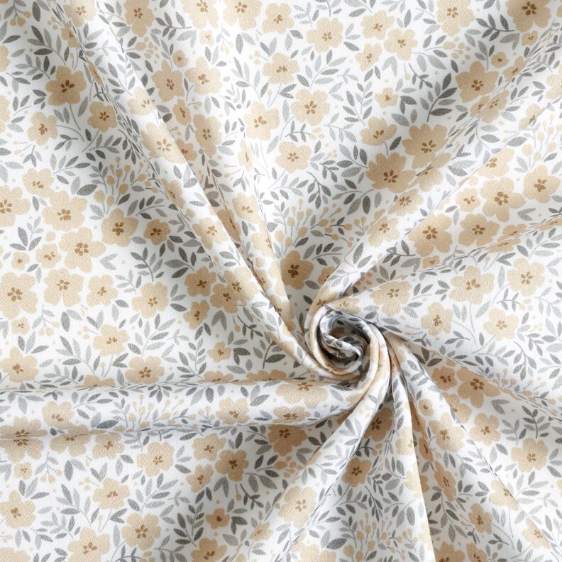 Tissu de décoration Satin de coton Mer de fleurs – noix de cajou/blanc,  image number 3