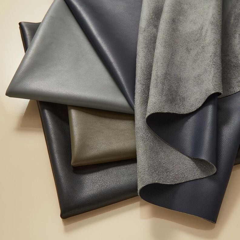 Similicuir avec revers en velours  – gris,  image number 6