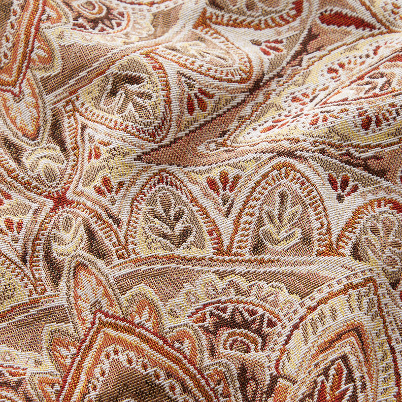 Tissu de décoration Gobelin Mandala délicat – écru/bronze, image number 2