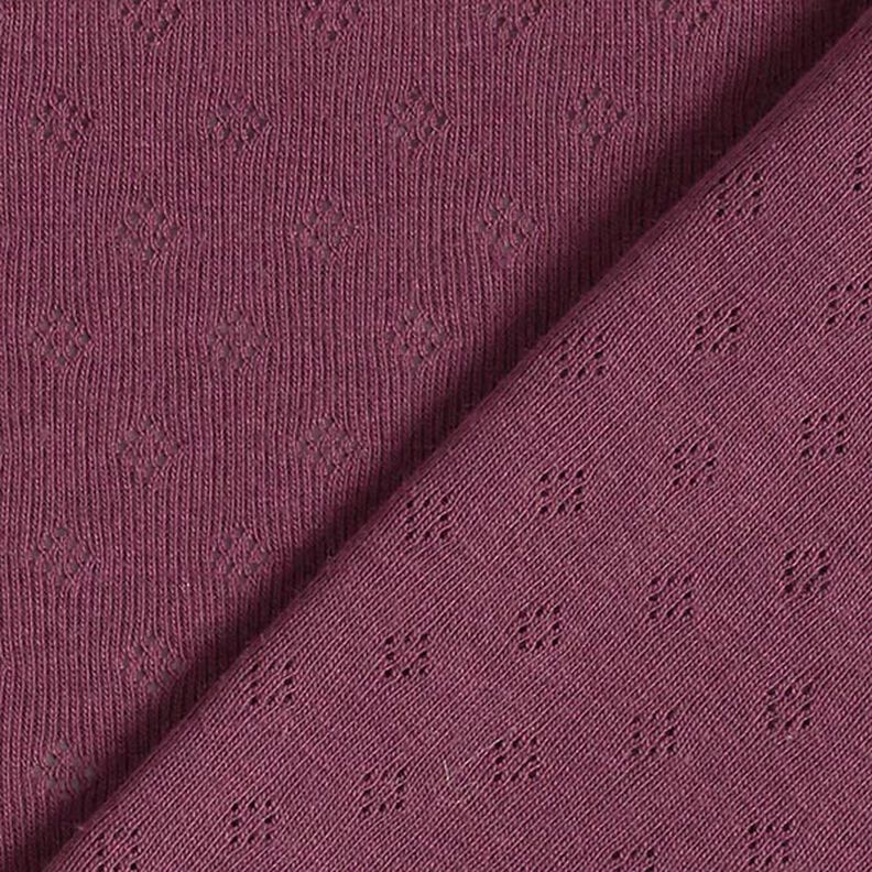 Jersey finement tricoté à motif ajouré – aubergine,  image number 4