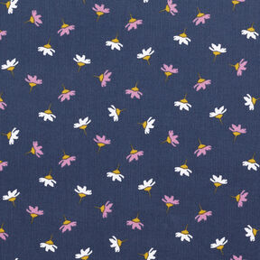Velours milleraies Petites fleurs – bleu marine, 