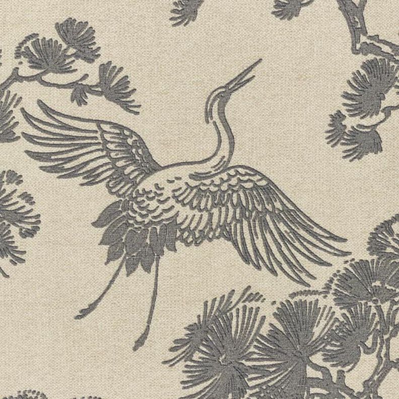 Tissu décoratif Toile Grue chinoise – sable/gris,  image number 6