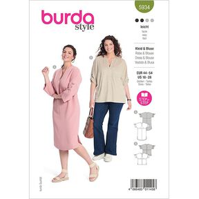 Robe / Chemisier - Grande taille  | Burda 5934 | 44-54, 