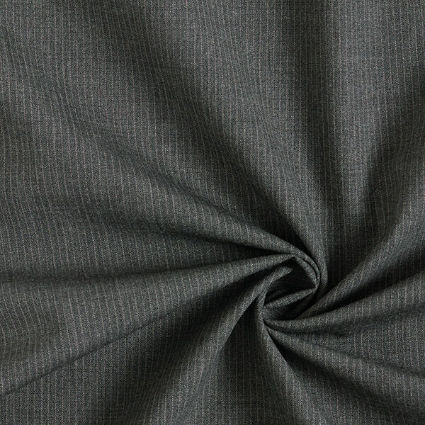 Tissu stretch en laine vierge mélangée Fines rayures – anthracite,  image number 1